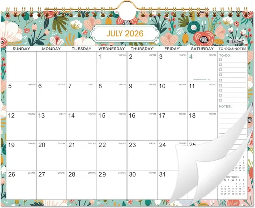 Calendario de pared 2026-2027, calendario 2026-2027 de julio de 2026 a diciembre de 2027, calendarios de pared de 8.5 x 11 pulgadas con fechas