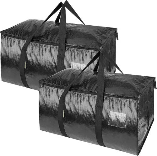 Miniatura 17 de BALEINE Paquete de 2 bolsas de mudanza de gran tamaño con asas reforzadas, bolsa de almacenamiento resistente para ropa, suministros de mudanza