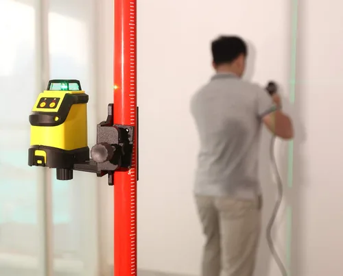 Miniatura 8 de Firecore Poste láser telescópico de 13 pies/4m con montaje láser de 1/4 pulgadas por 20 pulgadas, poste de montaje de nivel láser ajustable