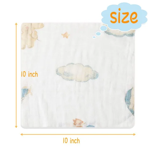 Miniatura 6 de norinori Baby Msulin - Paños de muselina para recién nacidos, 10 paños de muselina para bebé, toallas de lavado de algodón natural suaves