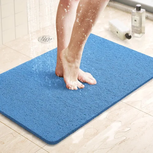 Miniatura 77 de LuxStep - Tapete de ducha, de 24 x 36 pulgadas, tapete de baño antideslizante con drenaje, tapete de baño de cloruro de polivinilo, de secado Gris