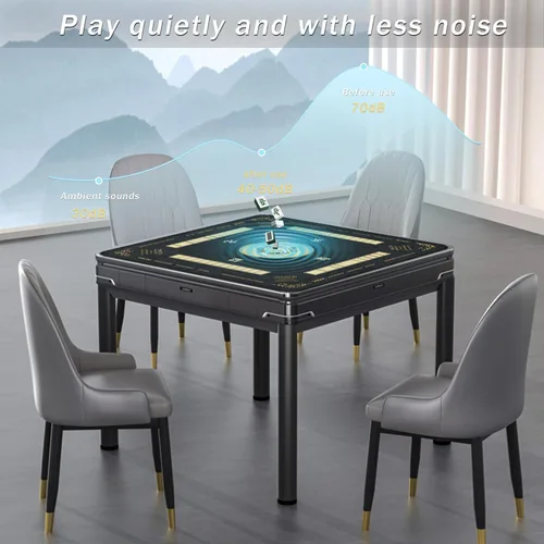Miniatura 4 de 2F22E Alfombrilla de Mahjong - Alfombrilla de juego no deslizante con reducción de ruido 32.4x32.4 Pulgadas para Mahjong/Póker/Juegos de mesa