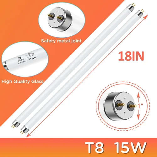 Miniatura 7 de T8 UVB - Luz de reptil 15 W 10.0-2 unidades, bombilla UVA UVB para reptiles, tubo de lámpara UVB para reptiles para dragón barbudo 15W Uvb 10.0 2pack