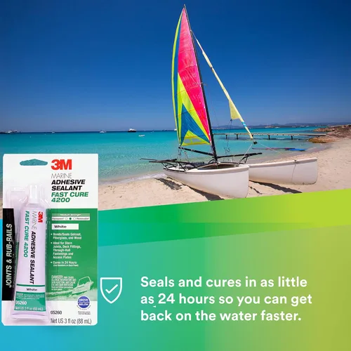 Miniatura 3 de 3M TALC Marine Sellador Adhesivo de Curado Rápido 4200 (05260) - Sellador Adhesivo Flexible Semi-Permanente para Barcos y Aplicaciones Marinas