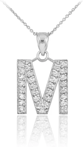 Miniatura 45 de Claddagh Gold . Collar con colgante de letra inicial de plata de ley 925 con circonita cúbica - Elección de tamaños