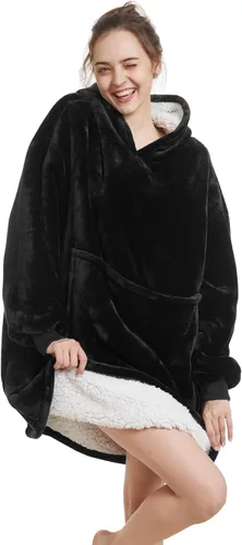Miniatura 21 de Aemilas Wearable Blanket Hoodie - Warm Sherpa Blanket Sweatshirt as Gifts for Adult Women Mom Men, One Size Fits All