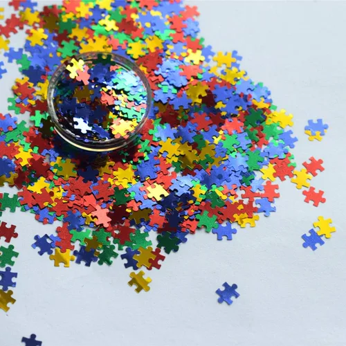 Miniatura 3 de Rompecabezas láser de 1.76 oz con purpurina para uñas, mezcla de colores, lentejuelas holográficas 3D, formas de paillettes ultrafinas