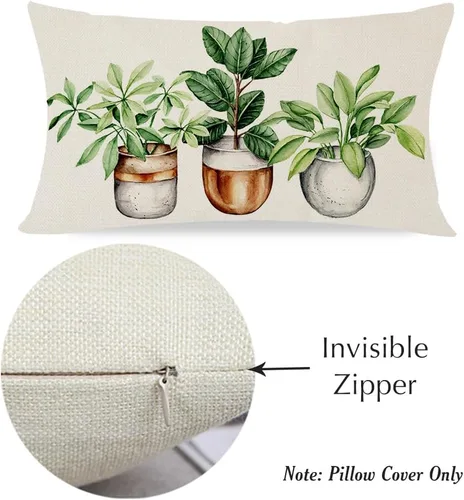 Miniatura 5 de PANDICORN Fundas de almohada botánicas bohemias de primavera de 12 x 20 pulgadas, vegetación de plantas verdes, decoración de primavera y verano