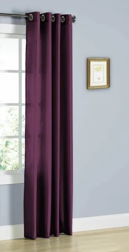 Miniatura 3 de 1 cortina de seda sintética para ventana, panel sólido de 55 x 63 pulgadas, 84 pulgadas, 95 pulgadas y 108 pulgadas de largo, ojales de bronce Negro
