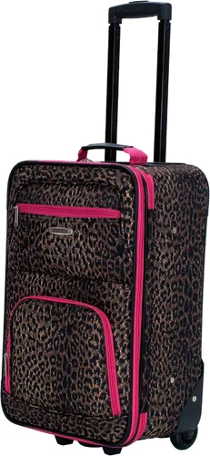 Miniatura 7 de Rockland Jungle Softside Juego de maletas verticales, Pink Leopard), F125-PINKLEOPARD