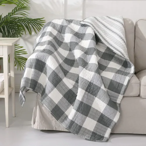 Miniatura 22 de Levtex Home - Juego de edredón Camden tamaño matrimonial (96 x 110 pulgadas) con dos fundas de almohada estándar (26 x 20 pulgadas), patrón a Azul