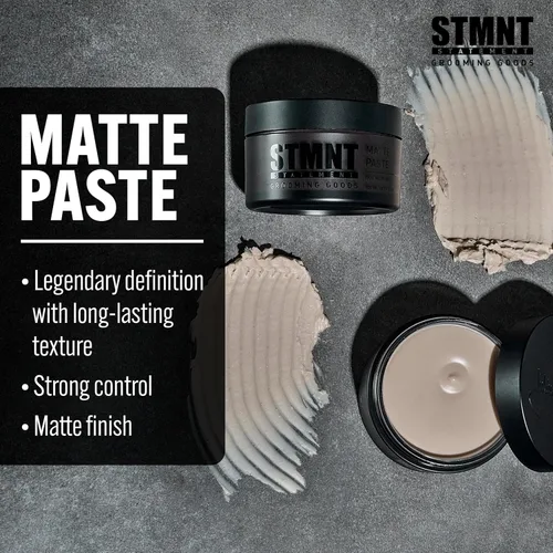Miniatura 3 de STMNT Grooming Goods - Pasta mate de 3.38 onzas, fijación fuerte durante todo el día y alto volumen, pasta de arcilla para el cabello para hombres