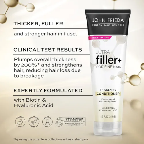 Miniatura 3 de John Frieda ULTRAfiller+ Acondicionador Espesante, Acondicionador Fortalecedor para Cabello Dañado o Fino, Infundido con Biotina y Ácido Hialurónico