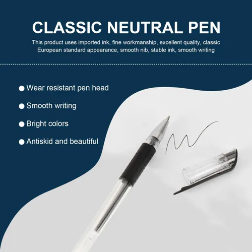 Miniatura 3 de NUOBESTY Paquete de 12 bolígrafos de tinta de gel de 0.020 in, punta fina, color negro, suave, para oficina, escuela, agarre ergonómico, juego
