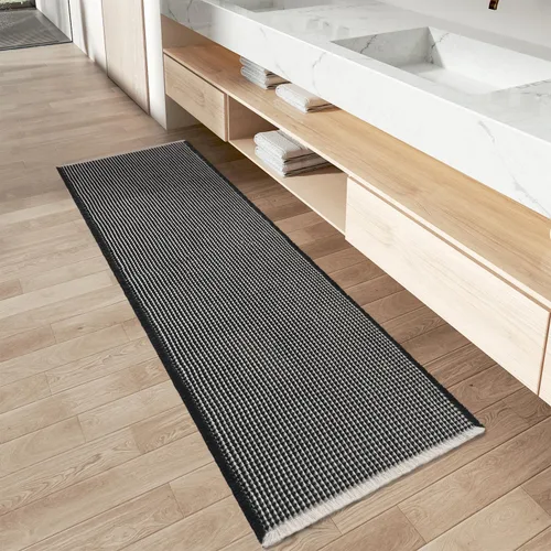 Miniatura 83 de AMOAMI Tapete de baño mejorado con diseño de gofre, súper absorbente, antideslizante, para suelo de baño, lavable a máquina, con borlas, tapetes