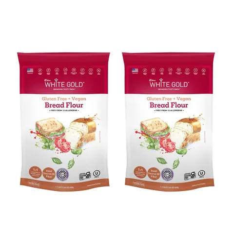Miniatura 11 de Mezcla de harina de pan de oro blanco extra libre de gluten – Para panes, pasteles con levadura, pizza, focaccia – [Kosher] [Sin gluten] [vegano]