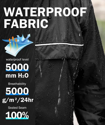 Miniatura 2 de SWISSWELL Chaqueta impermeable rompevientos para hombre, ligera, plegable, con capucha, para golf, senderismo, viajes