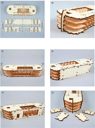 Miniatura 6 de YOUNGMODELER Kit de modelo de madera de escritorio Arca de Noé