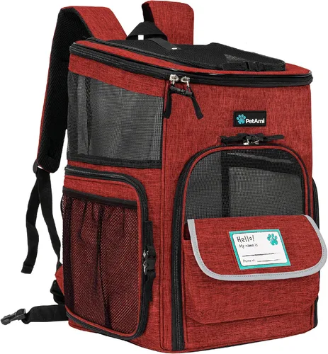 Miniatura 13 de PetAmi Mochila transportadora para perros, mochilas para gatos aprobadas por aerolíneas para transportar gatos pequeños y grandes, mochila