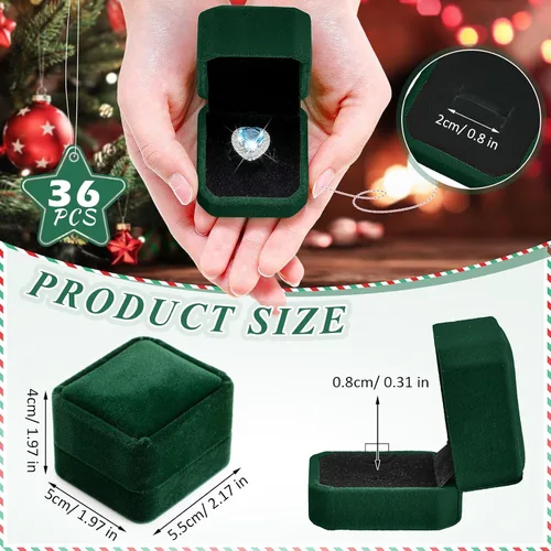 Miniatura 36 de Laumoi Caja de terciopelo para anillos de 36 piezas para ceremonia de boda, cajas de joyería de compromiso, estuche de exhibición para anillos