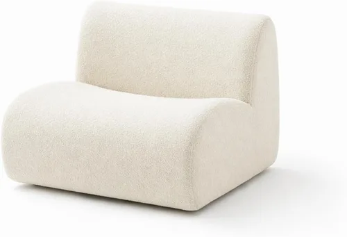 Miniatura 37 de Sofá individual modular curvado, sofá sherpa de espuma de 33 pulgadas, cómodos sofás de peluche para espacios pequeños, sofás modulares modernos