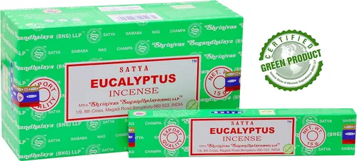 Miniatura 4 de EARTH Satya - Varillas de incienso de eucalipto de 15 GMS (paquete de 12) (certificado verde) Agarbatti indio perfumado enrollado a mano, perfecto