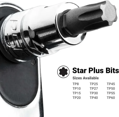 Miniatura 7 de Capri Tools TP55 Star Plus Bit Socket, impulsor de 3/8 pulgadas