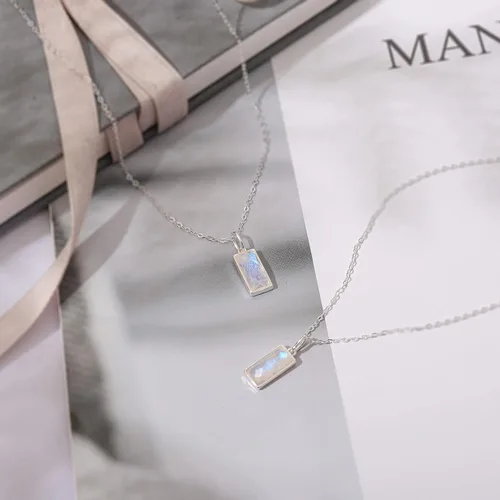 Miniatura 2 de HOPE LOVE SHINE New Beginnings Rainbow Moonstone Sterling Silver Necklace for Women