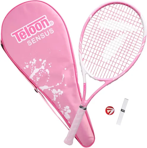 Teloon Serie Sensus | Triple absorción de impactos | Raqueta de tenis para adultos, raqueta de tenis para mujer incluye funda para bolsa,