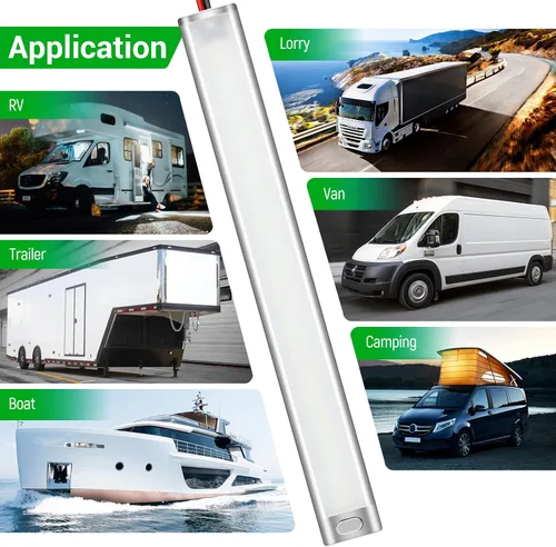 Miniatura 6 de CT CAPETRONIX Barra de luz LED de 12 V, 168 LED, 1700 lúmenes, 10 W, CC de 12 voltios con interruptor de encendido/apagado, para remolque de carga