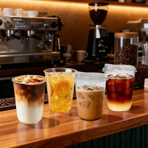 Miniatura 9 de Paquete de 50 vasos de plástico transparente con tapas para sorber – Tazas de café helado de 16 onzas con tapas sin pajilla, desechables de fondo