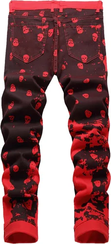 Miniatura 2 de Jeans estampados para hombre Jeans de primera calidad para hombre Slim Fit Pantalones de mezclilla elásticos ajustados para hombre