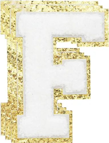 Miniatura 204 de 3 parches de números de chenilla negra, tamaño grande de 4-1/2" parches de números para planchar, parches universitarios para ropa, 8" Borde oro rosa