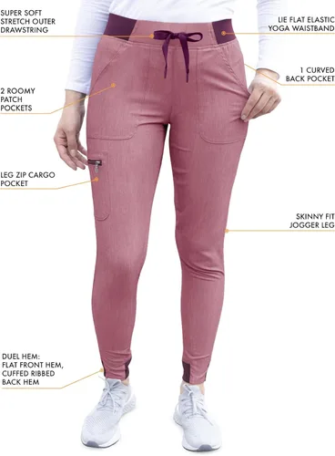 Miniatura 4 de Adar Pro - Conjunto de ropa quirúrgica que facilita el movimiento para mujer, blusa quirúrgica con cuello en V en corazón y pantalón quirúrgico