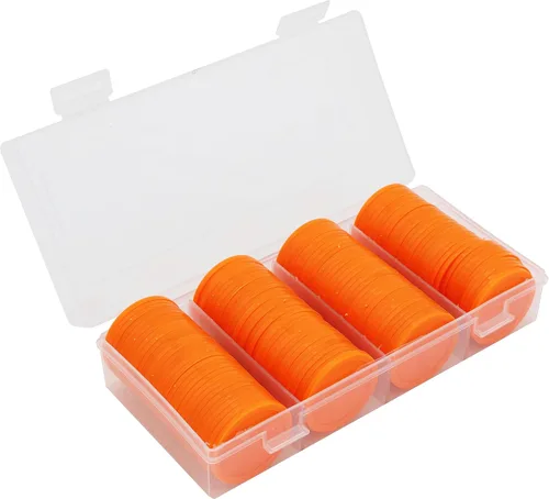 Caja de 120 monedas de conteo de 35 mm/1,37 pulgadas para fichas de póker y monedas de juego (naranja, 35 mm/1,37 pulgadas)