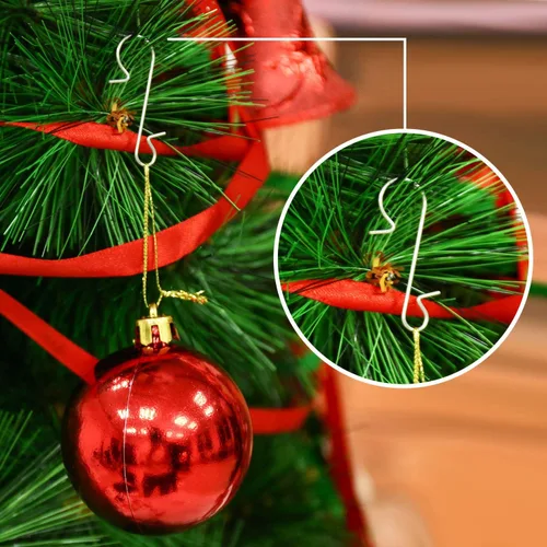 Miniatura 6 de Tatuo 240 ganchos para adornos de Navidad, ganchos de alambre de metal para árbol de Navidad, caja a granel con almacenamiento para decoración