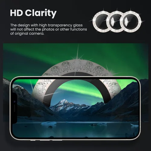 Miniatura 4 de Tensea Protector de lente de cámara para iPhone 13 Pro/iPhone 13 Pro Max, cubierta de protección para cámara, protector de pantalla de vidrio