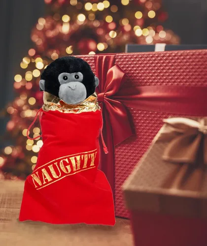 Miniatura 2 de K-Kraft Bolsas de regalo de terciopelo de Navidad, bolsas de regalo traviesas o agradables, 3 regalos o recuerdos reutilizables para fiestas