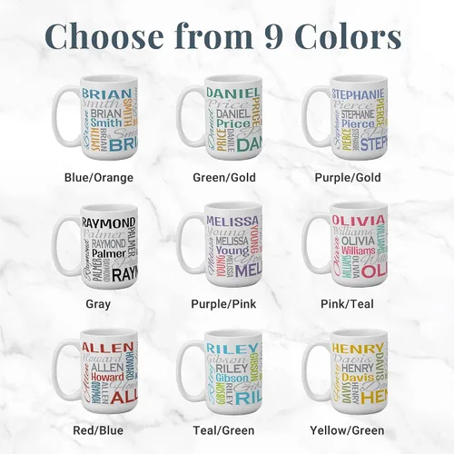 Miniatura 4 de Let's Make Memories Taza Personalizada con Tu Nombre y Firma - Taza de Café Personalizada de 15oz - Relleno para Calcetín - Para Navidad Gris