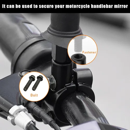 Miniatura 3 de 2 piezas de soporte de montaje para espejo de manillar de motocicleta, abrazadera de montaje de rosca de espejo de aluminio de 7/8", adaptador