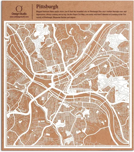Miniatura 49 de O3 Design Studio Aberdeen - Mapa de papel cortado en papel blanco de 12 x 12 pulgadas