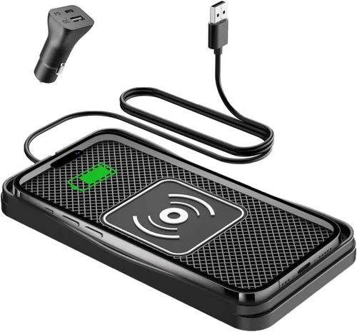 Miniatura 11 de Cargador inalámbrico para automóvil, cargador inalámbrico máximo de 15 W para automóvil, almohadilla de carga antideslizante compatible con iPhone