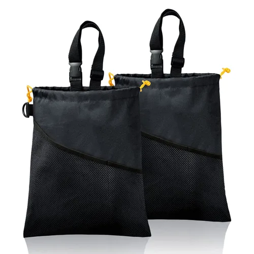 Miniatura 10 de GNEGNI 2 botes de basura para automóvil, bolsa de basura colgante para automóvil con forro impermeable a prueba de fugas Azul