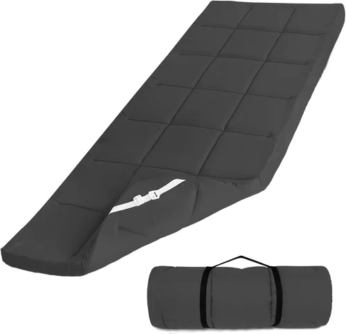 Cubrecolchón para catre (grosor mejorado), almohadillas acolchadas de espuma para camping, almohadilla suave y cómoda para catre, solo la