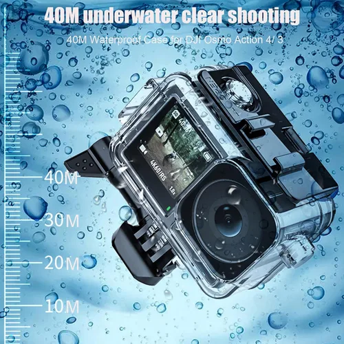 Miniatura 3 de Funda impermeable para DJI Osmo Action 4/Osmo Action 3 Cámara, 40M/131FT Submarino Buceo Carcasa protectora con soporte Carcasa impermeable Kit