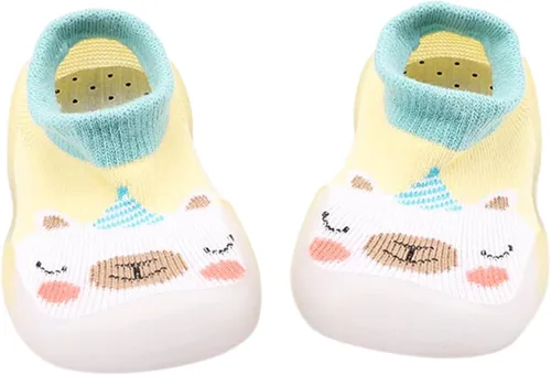 Calcetín antideslizante con suela suave y suela de goma calcetines para niños dibujos animados para niños pequeños primeros caminantes