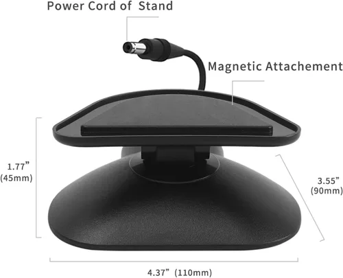 Miniatura 6 de Nuevo soporte de carga ajustable para Echo Show 5 (3ª generación), soporte inclinable + giratorio, rotación multiángulo, base magnética Negro