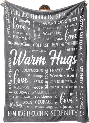 Miniatura 10 de Afterprints Warm Hugs Healing Blanket - Regalos contra el cáncer para mujeres y hombres, regalo de pronta recuperación para amigos y familia, manta