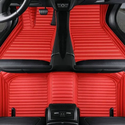 Miniatura 16 de Alfombrillas personalizadas para el 99 % de los sedán, SUV, deportivos, forros de cuero, para todo tipo de clima, tapetes de automóvil (rayas negras)