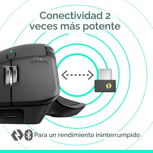 Miniatura 7 de Logitech MX Master 4, ratón inalámbrico ergonómico con retroalimentación háptica de rendimiento avanzado, desplazamiento ultrarrápido, carga USB-C